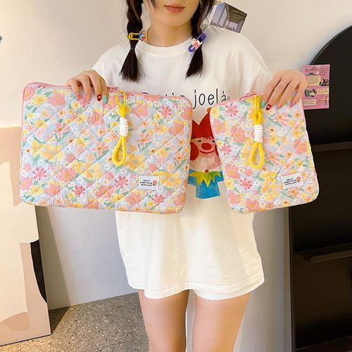 Laptop Bag Korean Small Floral Ipad Tablet Protective Case Japanese and Korean Small Fresh Girl 14-Inch Liner Bag