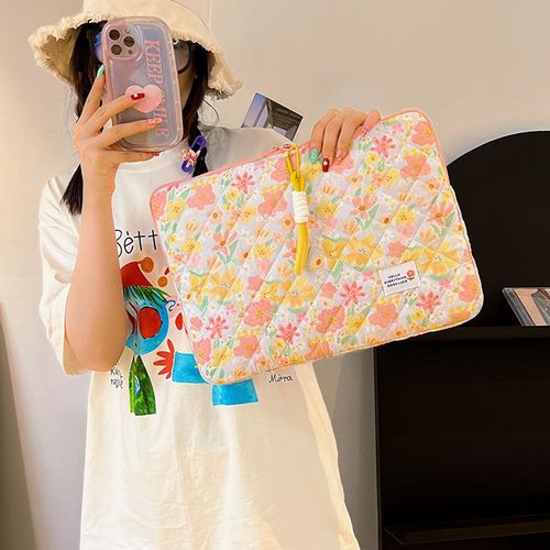 Laptop Bag Korean Small Floral Ipad Tablet Protective Case Japanese and Korean Small Fresh Girl 14-Inch Liner Bag