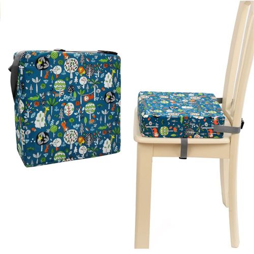 Toddler Booster Seat for Dining Table Dining Chair Heightening Cushion Highchair Booster for Baby Kids Washable Thick Chair Seat Pad with Safety Buckle Straps NO5116
