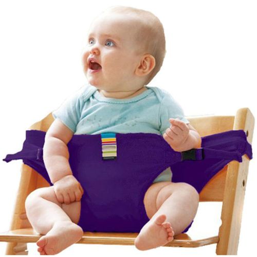Portable Baby Chair Infant Seat Product Dining Lunch Chair Seat Safety Belt Feeding High Harness New,Purple NO5114