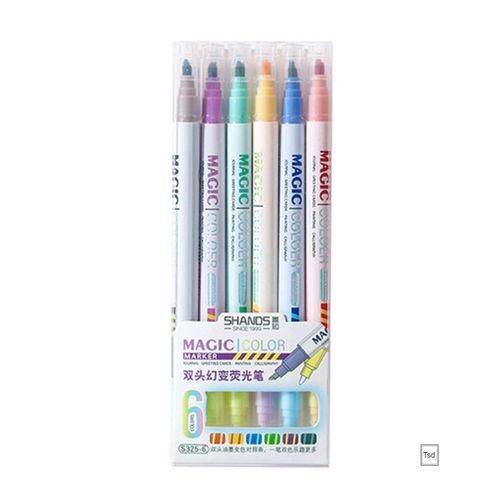 6pcs12pcs Double Head Color Changing Highlighter Smoothing