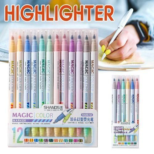 6pcs12pcs Double Head Color Changing Highlighter Smoothing