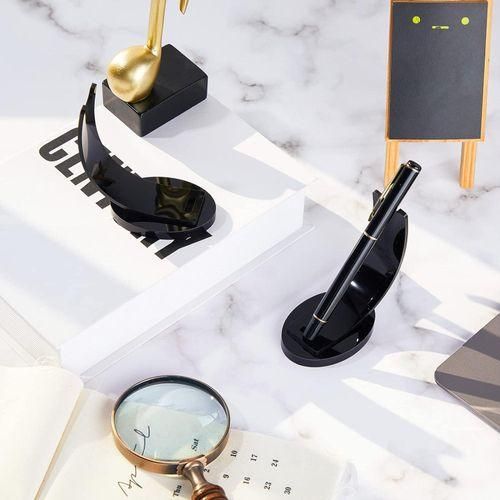 2 Pieces Acrylic Electronic Pen Holder Pen Display Stand Pencil Display Holder Fountain Pen Ballpoint Pen Display Rack for Home School Office or Store Use  Black