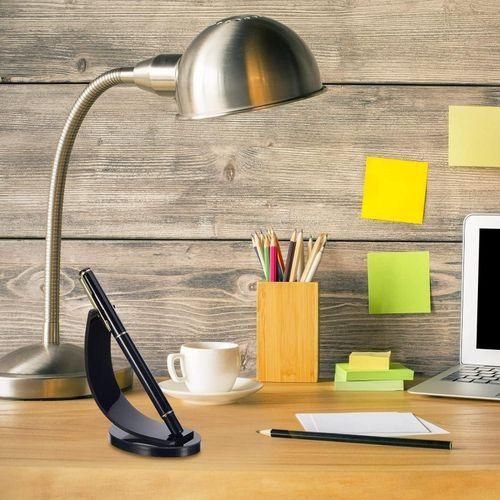 2 Pieces Acrylic Electronic Pen Holder Pen Display Stand Pencil Display Holder Fountain Pen Ballpoint Pen Display Rack for Home School Office or Store Use  Black