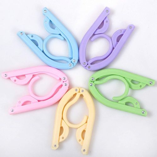 10pcs Colorful Travel Hangers. Portable Folding Clothes Hangers.Telescopic Travel Magic Portable Drying Rack for Travel