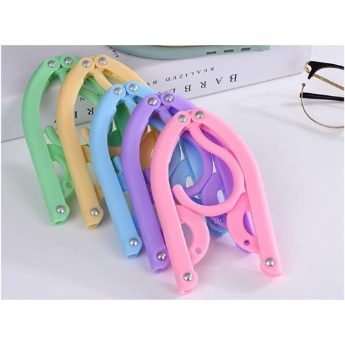 10pcs Colorful Travel Hangers. Portable Folding Clothes Hangers.Telescopic Travel Magic Portable Drying Rack for Travel