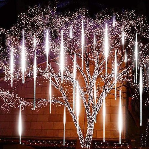 LED Meteor Shower Rain Lights Waterproof Falling Raindrop Fairy String Light for Christmas Holiday Party Patio Decor 30/50CM