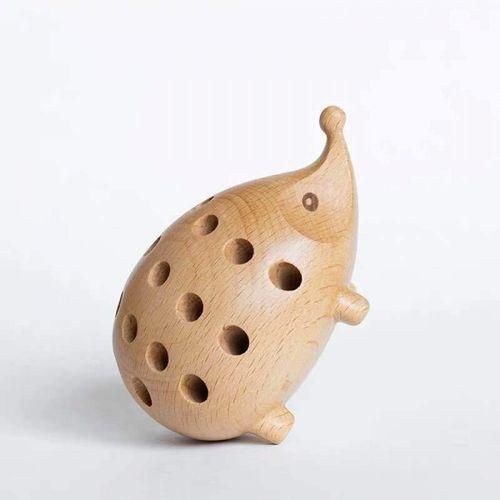 Hedgehog Wooden Pen Cup Pencil Holder for Desk Decor Organizer Creative Home Tabletop Ornament Lovely Gift Wooden Storage  Hedgehog