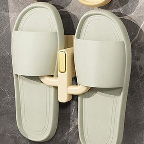 Wall Mount Slippers Rack Hanging Shelf Door Shoe Yellow