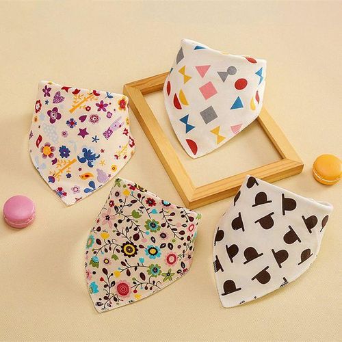 Baby Cotton Triangle Towel Double-layer Printing  on Buckle Towel-geometry