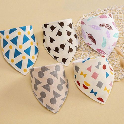 Baby Cotton Triangle Towel Double-layer Printing  on Buckle Towel-geometry