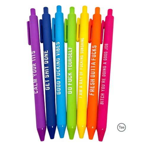 11PCS Ballpoint Pen Black Ink Pens With Funny Sayings