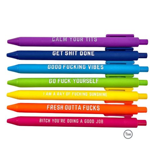 11PCS Ballpoint Pen Black Ink Pens With Funny Sayings