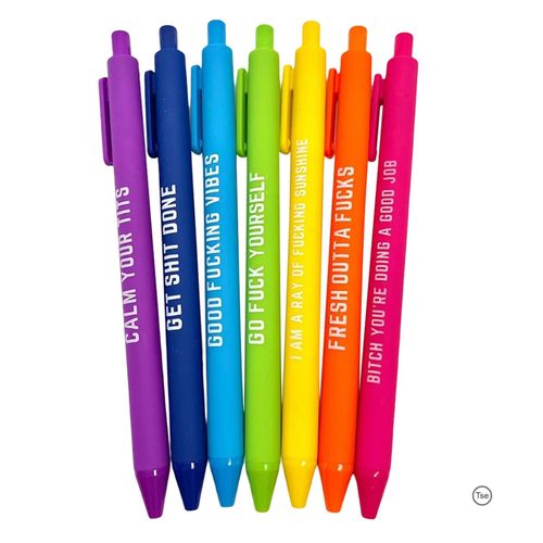 11PCS Ballpoint Pen Black Ink Pens With Funny Sayings