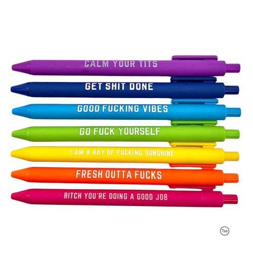 11PCS Ballpoint Pen Black Ink Pens With Funny Sayings
