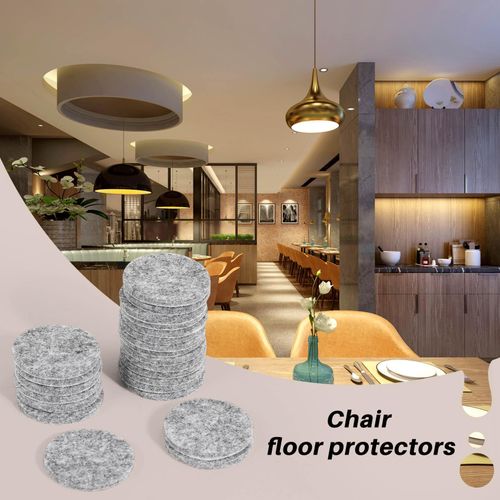 915 Generation 50Pcs Round Shaped Table Chair Furniture Leg Felt Mat Pad Gray
