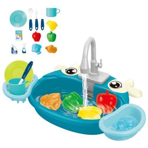 Kitchen Sink Toys Accessories Cleaning With Running Water Blue Calf