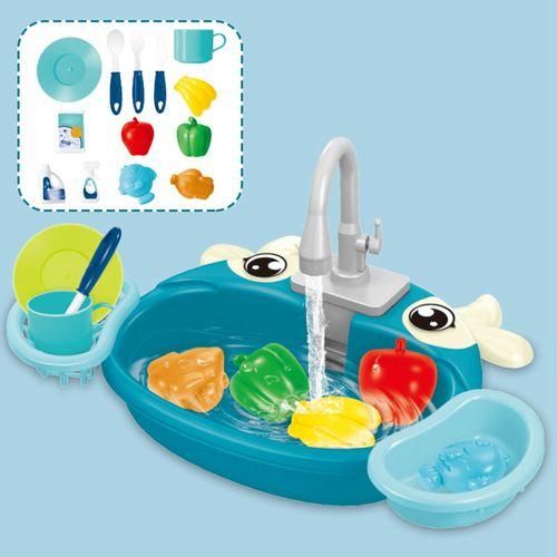Kitchen Sink Toys Accessories Cleaning With Running Water Blue Calf