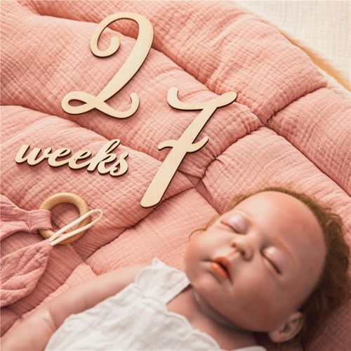 Mamimami Home Wooden Baby Milestone Card For Newborn Photography Engraved Age Wood Month Sticker 1 Pc