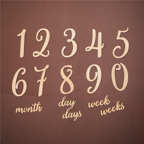 Mamimami Home Wooden Baby Milestone Card For Newborn Photography Engraved Age Wood Month Sticker 1 Pc