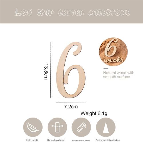 Mamimami Home Wooden Baby Milestone Card For Newborn Photography Engraved Age Wood Month Sticker 1 Pc