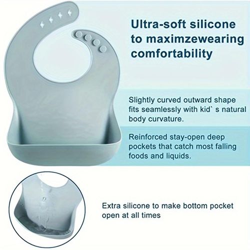 8-Piece Silicone Baby Led Feeding Set, Suction Plates, Soft Bowl, Utensils & Bib For Self-Feeding