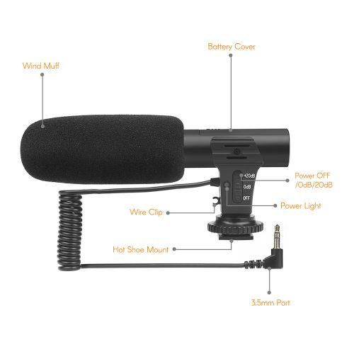 SHOOT XT451 Portable Condenser Stereo Microphone Mic With