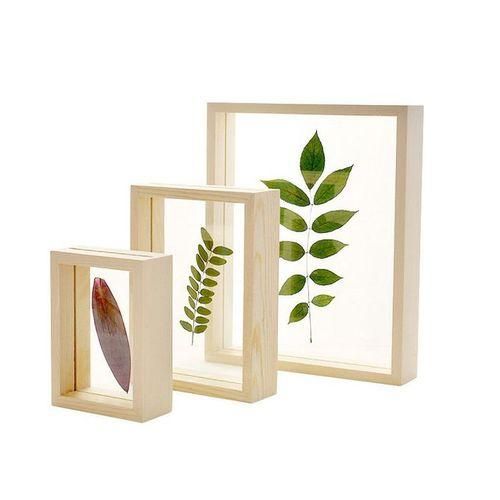 Wooden Picture Photo Frame Display Memory Box Display Set For Specimen