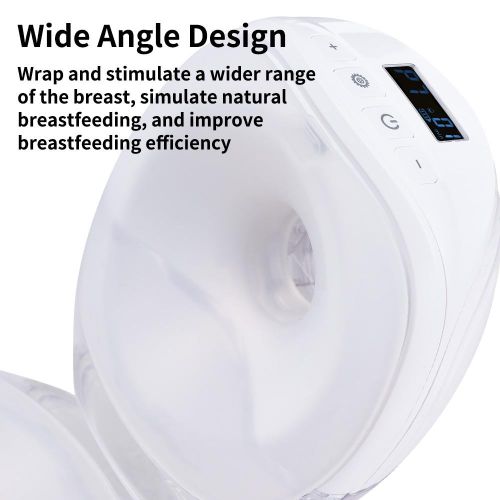 2pcs Electric Breast Pump Manual Milk Pump Lightweight IP21 Waterproof Food-grade Material with LED Display 8 Adjustable Suction Levels