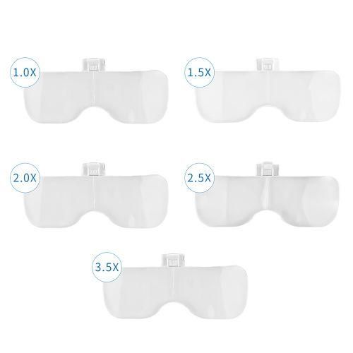 LED Illuminated Headband Magnifier 5 Detachable Lens