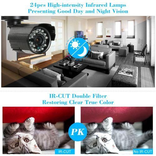 1200TVL CCTV Camera 24 IR Lamps Night Vision 13’’ CMOS