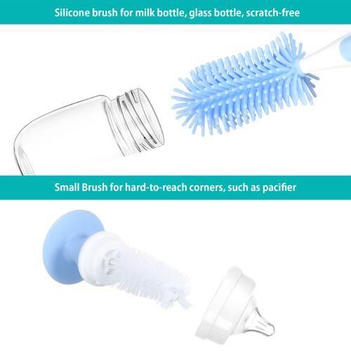 Silicone Bottle Brush Long Handle Baby Bottle Cleaner 360