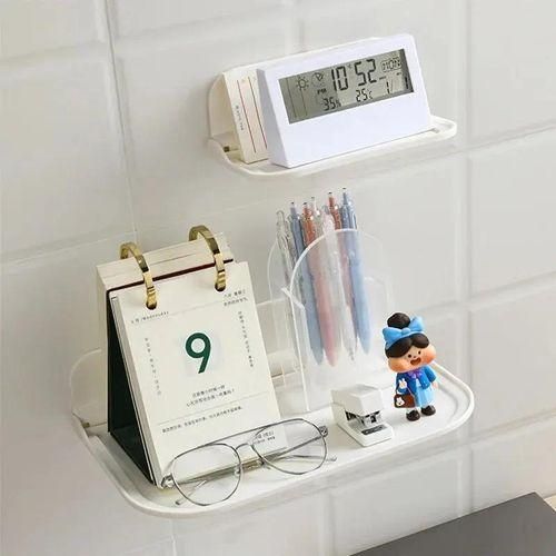 Foldable Storage Rack PunchFree Phone Holder Wifi Router Storage Tray Bathroom Organizer
