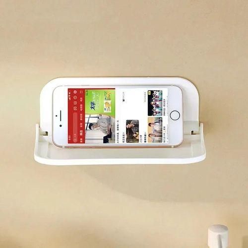 Foldable Storage Rack PunchFree Phone Holder Wifi Router Storage Tray Bathroom Organizer