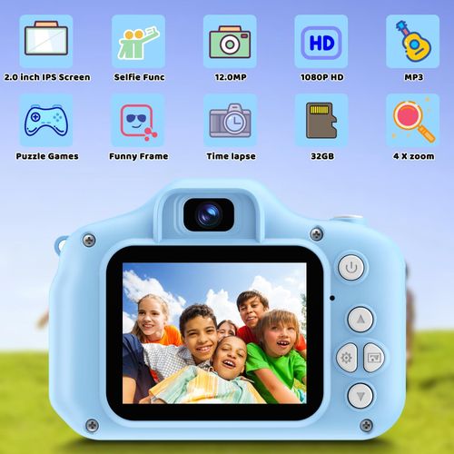 Kids Toy Camera,Digital Camera for Ages 3-10 Boys Girls Children,1080P HD Video Selfie Camera,with 32GB SD Card