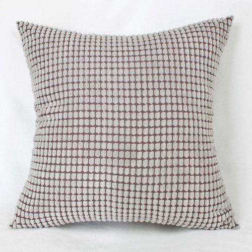 Solid Pillow Covers Corduroy Big Corn Cushion Case Striped Both Gray