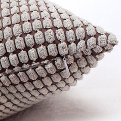 Solid Pillow Covers Corduroy Big Corn Cushion Case Striped Both Gray