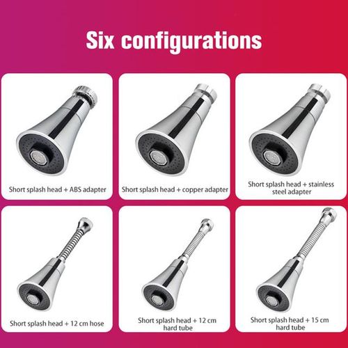 Universal Kitchen Water Faucet Adjustable Pressure 360 Degree Rotating Water Tap Head Water Saving Shower Faucet Nozzle Adapter