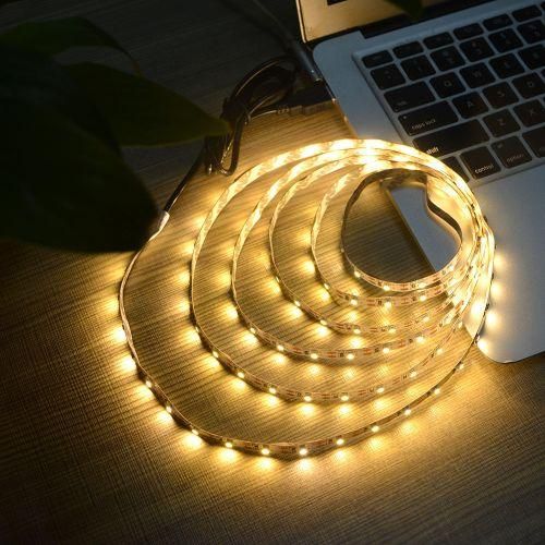 USB Power SMD 3528 Epoxy LED Strip Light Christmas Desk Decor Lamp For TV Background Lighting, Length:50cmWarm White