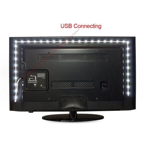 USB Power SMD 3528 Epoxy LED Strip Light Christmas Desk Decor Lamp For TV Background Lighting, Length:50cmWarm White
