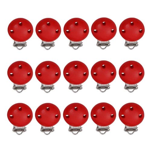15Pcs Wooden Suspender Pacifier Holder Clips For Babies