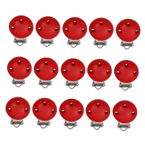 15Pcs Wooden Suspender Pacifier Holder Clips For Babies