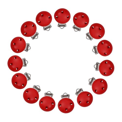 15Pcs Wooden Suspender Pacifier Holder Clips For Babies