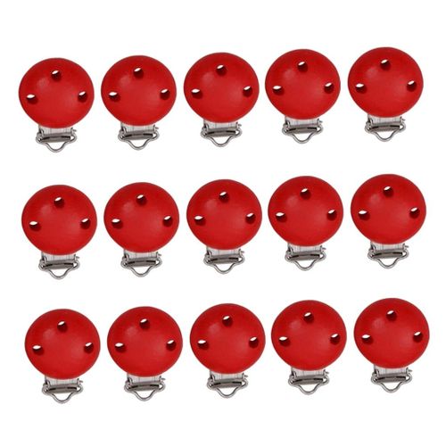 15Pcs Wooden Suspender Pacifier Holder Clips For Babies