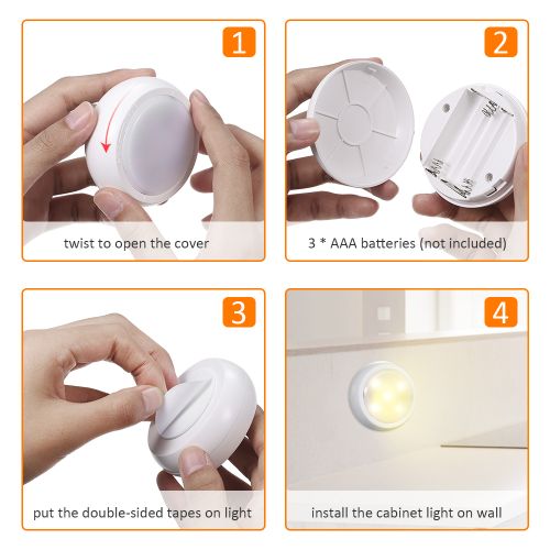 Tomshine 6pcs Under Cabinet Lights with Remote Control