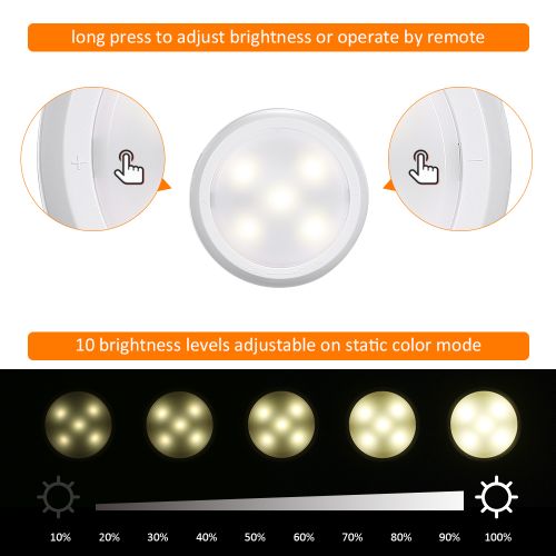 Tomshine 6pcs Under Cabinet Lights with Remote Control