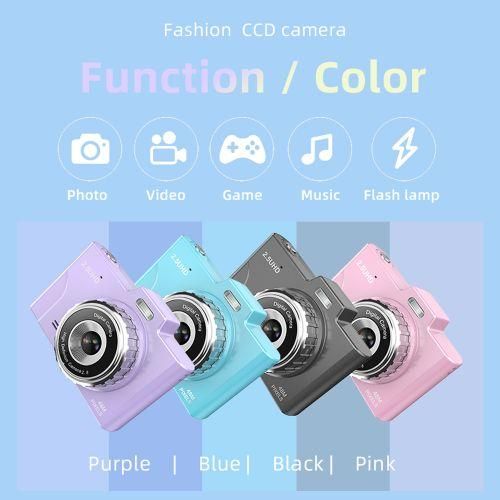 Portable Kids Camera 1080P Compact Camera 48MP Dual Lenses