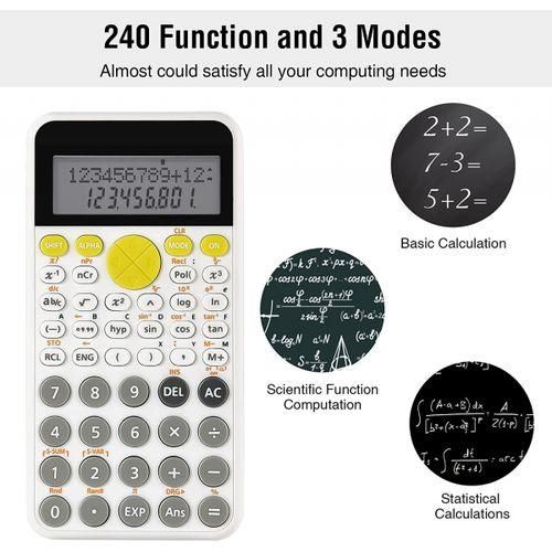 2 Line Standard Scientific Calculator, Portable and Cute School Office Supplies, Suitable for Primary School to College Student Use White