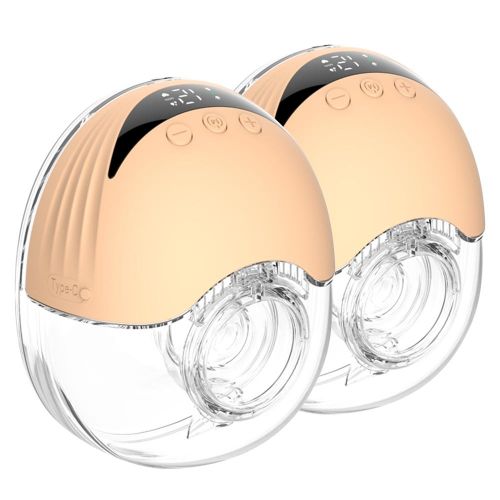 2PCS Hands Free Breast Pump Wearable Electric Breast Pump Lightweight with LED Display 4 Modes & 12 Levels NO5116