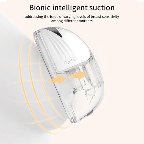 2PCS Hands Free Breast Pump Wearable Electric Breast Pump Lightweight with LED Display 4 Modes & 12 Levels NO5116